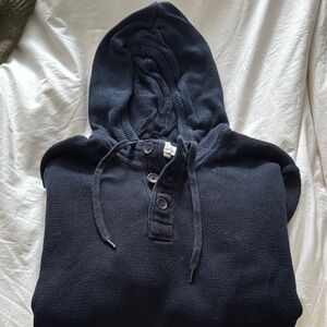 H&M Navy Knit Hooded Sweater